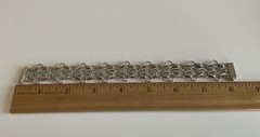 Vintage Sterling Silver Chain-Link Charm-Holder Bracelet w/Slide Lock Clap 8”