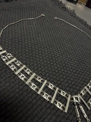 Delicate 1920s Art Deco Platinon Crystal Drop Necklace