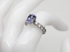 Designer $9000 4ct Natural Tanzanite VS G Diamond 18k White Gold Wedding Ring