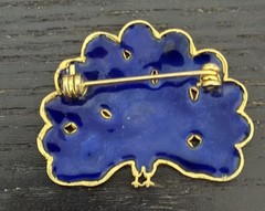 Vintage Cloisonné Peacock Brooch with enamel work and gold-tone accents