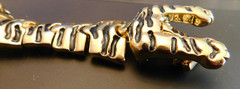 Vtg RARE Jackie Collins Puma Panther Leopard Cat ARTICULATED Pin Rhinestone eyes