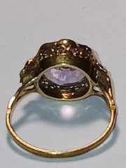 Antique Vintage 14K Gold Amethyst Ring size 6 2.7g English Hallmark AS IS