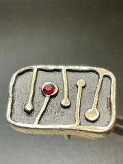 Vintage 1960s Brutalist Cufflinks Gold TOne Heavy Textured Nugget MCM