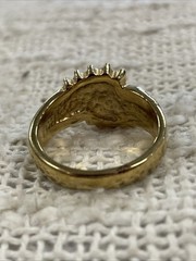 Vintage Gold Toned Oval Opal Stone & Accent Stones Ring Size 9.75