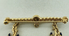Unbranded Gold Tone Brooch Bar With Chain and 7 Nautical Themed Charms