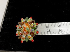 DeLizza & Elster Juliana Easter Egg Cabochons Brooch & Earrings Set Multi Stones