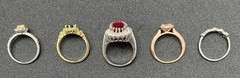 ✨Lot Of 5 Vintage To Now Beautiful Gemstone Estate Rings, All Size 9✨