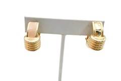 Vintage Clip On Earrings Gold Tone Signed
