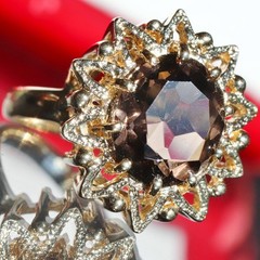 14k yellow gold ring 4.00ct smoky quartz solitaire size 6.5 handmade 7.3gr N2872