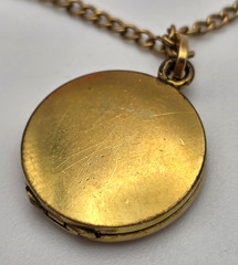 Vintage 1/20 12K GF Photo Locket Necklace 18 in 15mm Pendant
