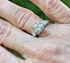VINTAGE MID CENTURY 1940’S 1950’S NATURAL DIAMOND RING 14K SOLID WHITE GOLD