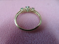 STS 14k Solid Y. Gold Emerald Diamond Band Ring Size 7.25 – 1.47 Grams