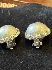 Vintage 1950 -1970’s Whiting And Davis Silver Tone Clip On Earrings