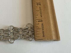 Vintage Sterling Silver Chain-Link Charm-Holder Bracelet w/Slide Lock Clap 8”
