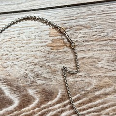 Vintage Good Luck Star Token Necklace Chain Silver Tone