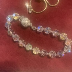 3 Piece Vintage Bracelets Lot Crystal, Silver Made By Best, Gold Tone Lariat