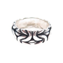 925 Sterling Silver Vintage Byzantine Oxidized Band Ring Size 11.75