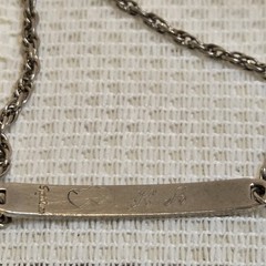 Vintage Speidel USA ID Bracelet Silver Tone Engraved Intials *READ DESCRIPTION*