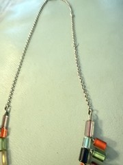Vintage Glass Bead Sterling Silver Necklace Marked 925 India 20” #595