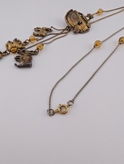 Vintage Marked Korea Dangling Noah’s Ark Animal Charm Beaded Necklace 30in