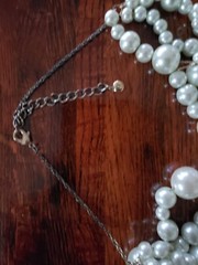 Vintage Faux Pearl Necklace Champagne Bubbles White Costume Jewelry Signed