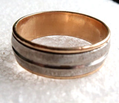 VINTAGE 10 K G.F. & STERLING BAND RING ~ SIZE 11.75