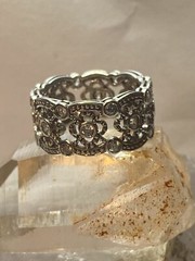 Crystal ring size 6.50 cocktail band sterling silver women girls