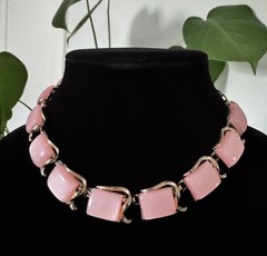Vintage Pink Necklace Coro Moonglow Thermoset