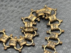 Vintage Victorian Revival Huge Acorn Pendant Necklace Book Chain 18” Unique!
