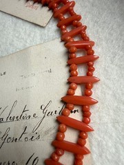 Victorian 800 silver Coral Lava Cameo Necklace, Swivel Clasp – Grand Tour