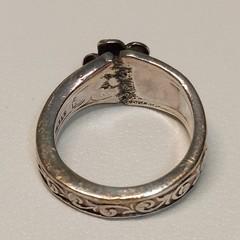 Sz 9.5 VTG Sterling Silver Floral Scroll Band Ring Signed TON & DESIGNER 9.9g
