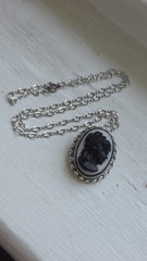 Vintage Celebrity 12k GF MOP Cameo Necklace NOSVintage Sorrento Sterling