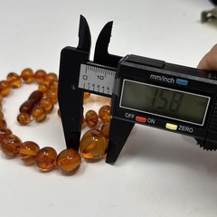 Vintage Honey Amber Necklace Graduated Round Beads Screw Clasp Faceted