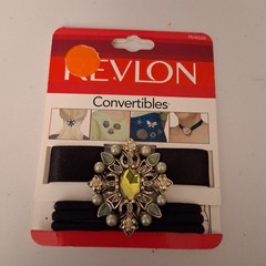 Vintage Y2K Revlon Convertibles Brooch Choker Hair NOS Peridot Jade