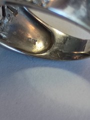 ANTIQUE WIDE FULL OF NATURAL DIAMONDS 14KT WHITE GOLD COCKTAIL RING