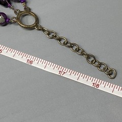 Purple Beaded Necklace Glass Faceted Marble Acrylic Gray Layered Chunky 18″