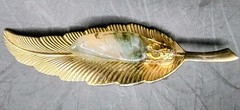 MCM Leaf Brooches -varied Goldl Tones, Some With Stones, Lot Of 5