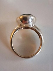 Vintage Designer Oval Cut Smoky Quartz Band Statement Ring Sz 8 Sterling Silver