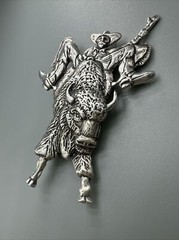 Vintage Hartmans Durango Cowboy 925 Sterling Silver Buffalo Bull Rider Brooch
