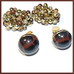 Unique Two Piece Vintage Lucite Clip on Earrings