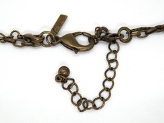 Vtg 2 Strands Chain Layered Pave Crystal Pendant Jewelry Brass Women Necklace
