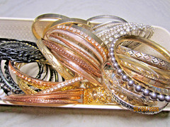 Mixed Lot ALL Bracelets Vintage/Modern Bangles Gemstone Wrap Signed Rhinestones