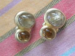 STERLING CITRINE RUTILATED QUARTZ CLIP EARRINGS MARK SPIRITO BERGDORF GOODMAN