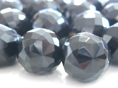 21 PC BUTTON LOT SET ANTIQUE VICTORIAN FACETED FRENCH JET / BLACK GLASS BUTTONS