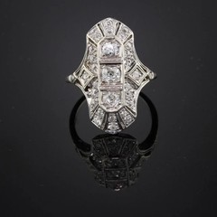 3.00Ct Round Lab-Created Diamond Milgrain Navette Art Deco Style Ring 925 Silver