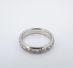 Vtg Platinum Natural Diamond Eternity Band 4mm Stackable Ring Size 5.25 RG5246