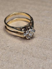 Vintage 14 K GE Gold Plated Set Cubic Zirconia And Ruby REBERSIBLE Ring – 9.25