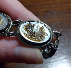 Roman ‘Days Of The Week’ Carved Shell Cameo Bracelet 800 Silver See Pics/Desc