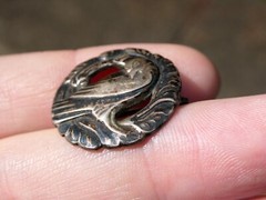 Antique Georg Jensen 830 Silver Denmark Peace Dove Pin 3.7g Early Design .75 In