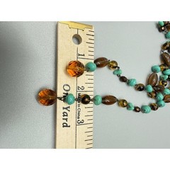Vintage Art Deco Lariat Necklace 47″ Flapper Extra Long Glass Beads Crystals